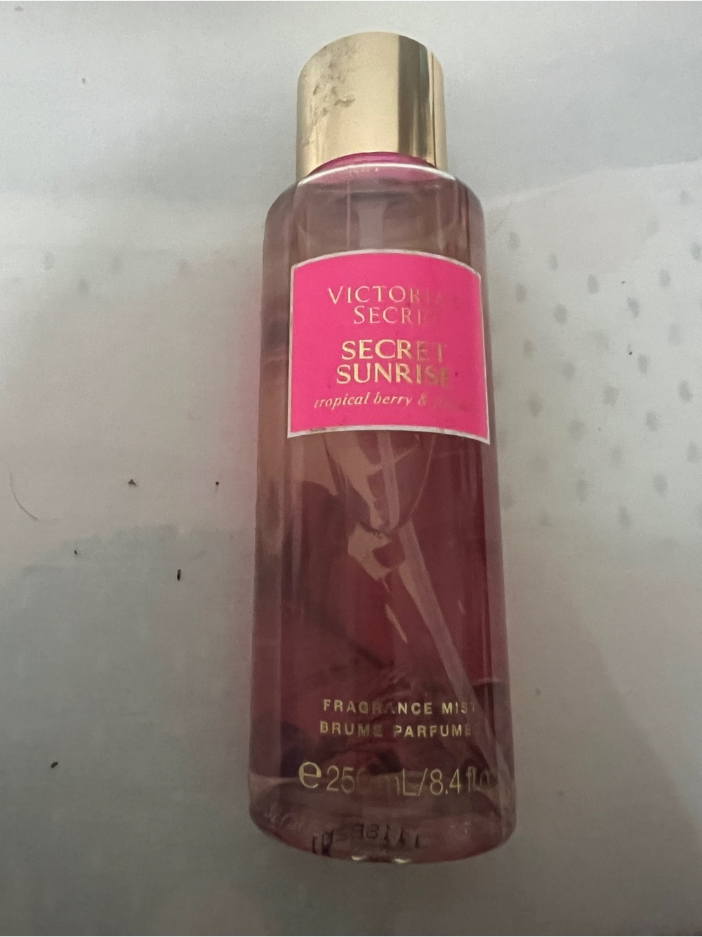 Victoria's Secret Secret Sunrise Fragrance Mist - Pink with Gold Cap